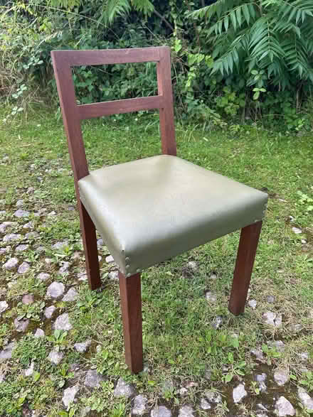 Photo of free 2 wooden chairs with leatherette padded seats (Helsington LA8) #2