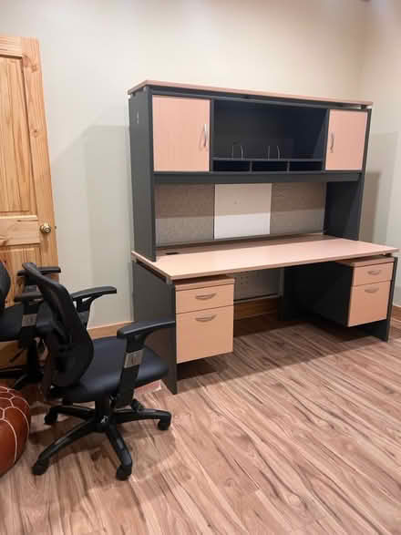 Photo of free 2 Large Desks + 3 Office Chairs (The Plains) #1