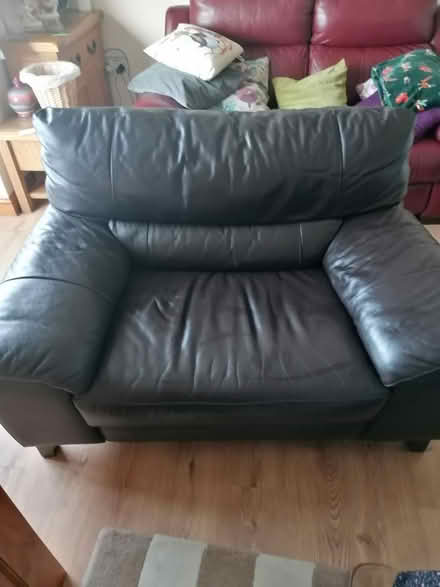 Photo of free Large leather sofa & large single (Holsworthy) #4