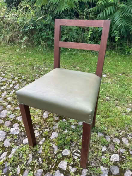 Photo of free 2 wooden chairs with leatherette padded seats (Helsington LA8) #4