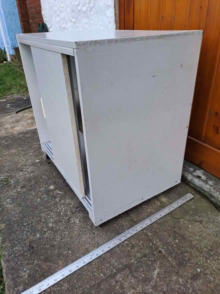 Photo of free Low cabinet with sliding doors and casters (Pentre Berw LL60) #2