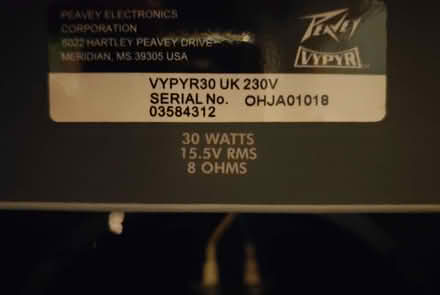 Photo of free Peavey vypyr 30 guitar amp (Llangyfelach SA6) #2