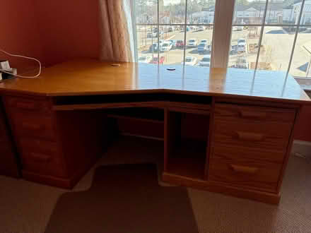 Photo of free Large oak computer desk (north central Durham, NC) #4