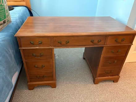 Photo of free Antique wooden desk & chair (north central Durham, NC) #1