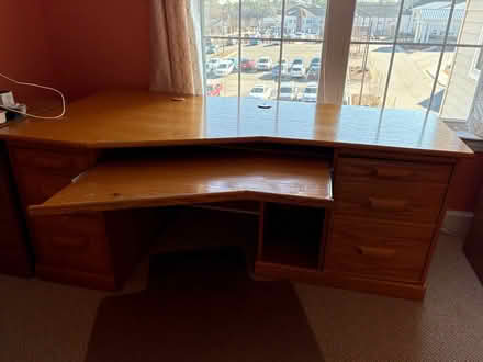 Photo of free Large oak computer desk (north central Durham, NC) #1