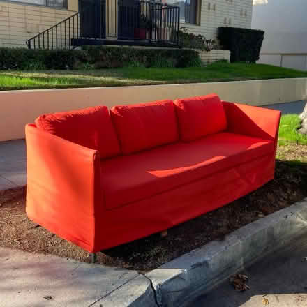 Photo of free Couch Sofa w Vibrant Red Cover (Pasadena 91101) #1