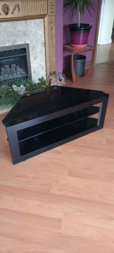 Photo of free Black glass and metal Tv stand (Carnon Downs TR3) #2