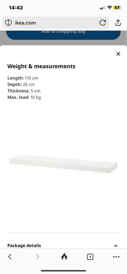 Photo of free IKEA Lack Shelf 110 long (Dalkey) #3