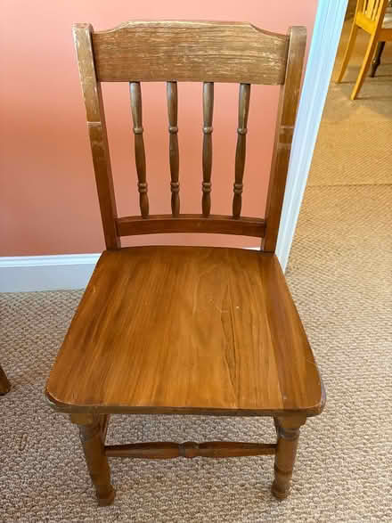 Photo of free Antique wooden desk & chair (north central Durham, NC) #2