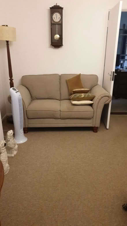 Photo of free sofa - 2 seat, barely worn - coffee marked (CT1) #1