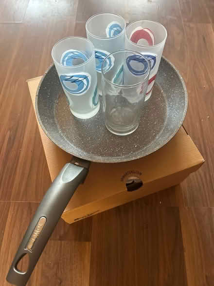 Photo of free Tower frying pan & 4 glasses (WS7 Chasetown) #1