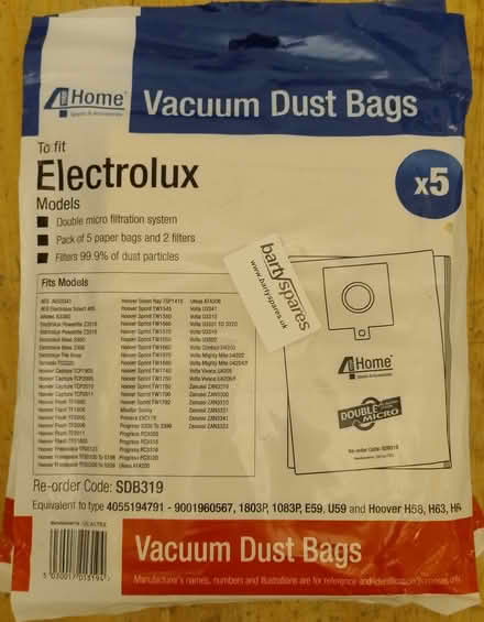 Photo of free Vacuum Cleaner Dust Bags (Magdalen PE34) #1