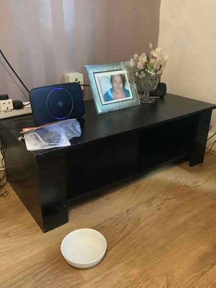 Photo of free Black coffee table with shelf (Greaves LA1) #1