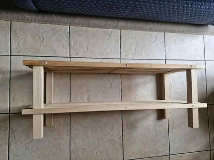 Photo of free Two tier wooden shoe rack (Bomere Heath) #2