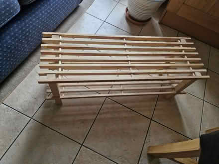 Photo of free Two tier wooden shoe rack (Bomere Heath) #3