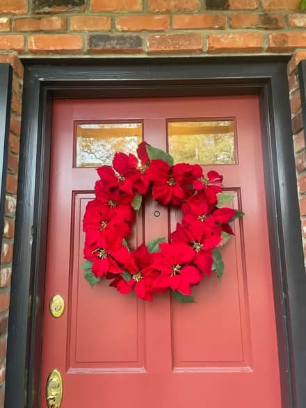 Photo of free Artificial poinsettia wreath (Los Altos) #1