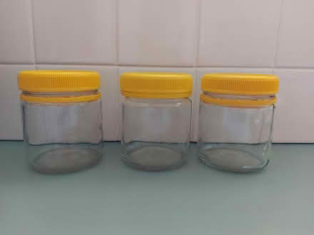 Photo of free 3 x glass jars with plastic lids (Hurstville) #1