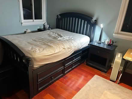 Photo of free Full size Wood bed and nightstands (Los Angeles, California) #1