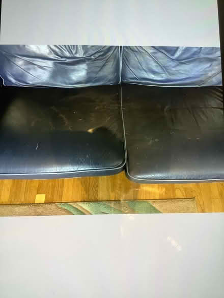 Photo of free Dark Blue Leather Sofas (Gants Hill) #3