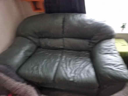 Photo of free 2x 2seater settee and 1x green leather chair (Billesley B13) #3