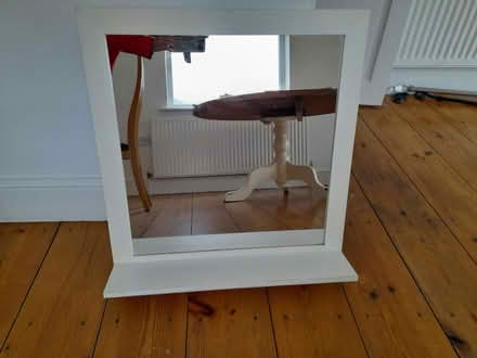 Photo of free Wooden framed mirror with shelf (BS16) #1