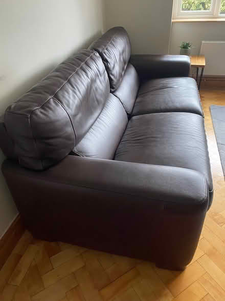 Photo of free Brown Leather Sofa (Rhiwbina, Cardiff CF14) #2