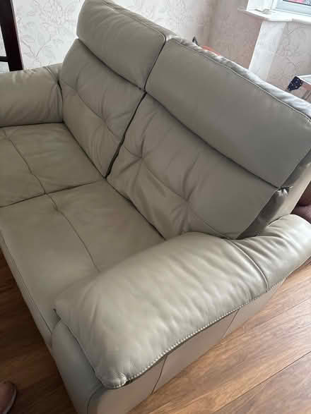 Photo of free Beige leather 2 seater sofa (M41) #2