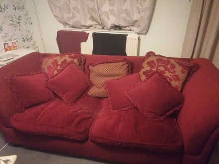 Photo of free 2 big red sofas (Monkland HR6) #1