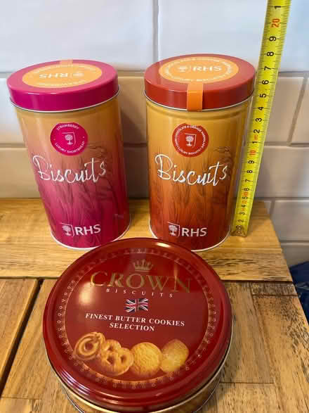 Photo of free 3 x Small biscuit tins (Edmund Park, Frome, BA11) #1