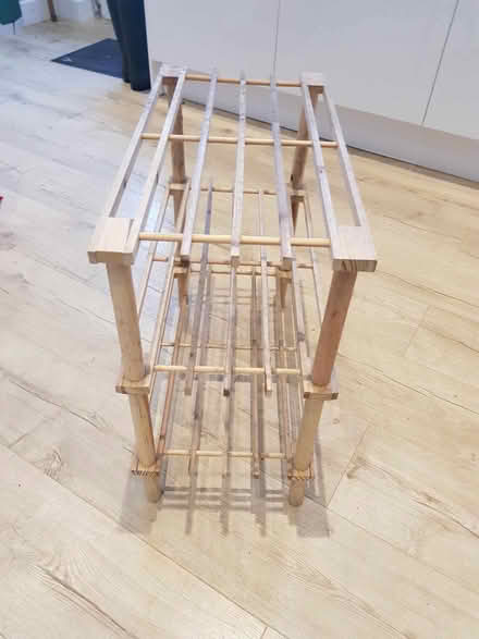 Photo of free Wooden shoe rack - 3 tier (Stocksbridge S36) #2