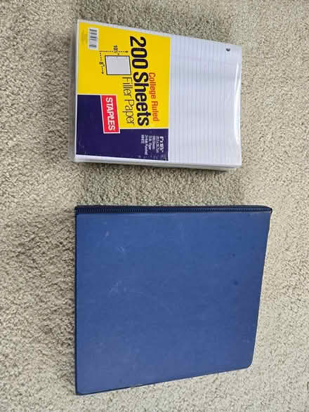 Photo of free 3-ring binder plus paper (South Pleasant Hill) #1