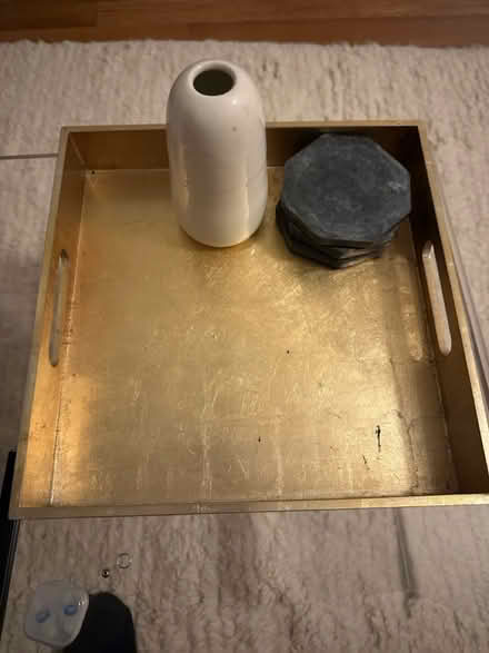 Photo of free Gold tray, coasters and vase (Financial district manhattan) #1