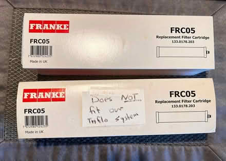 Photo of free TWO Franke FRC05 Filter Cartridges (Montclair) #1