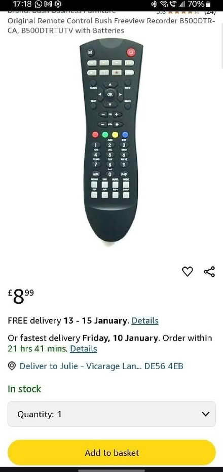 Photo of free Universal tv remote - brand new (Duffield DE56) #4