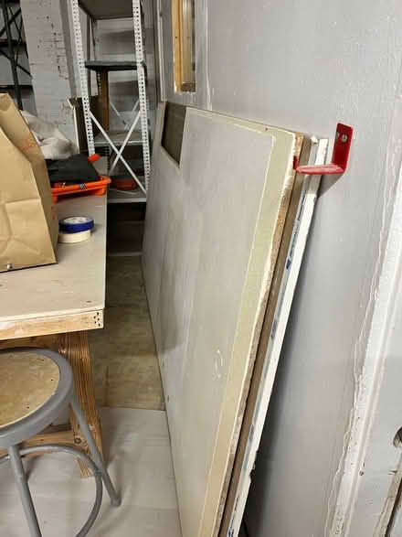 Photo of free 5/8” Sheetrock and particle board (Brookline Village) #1