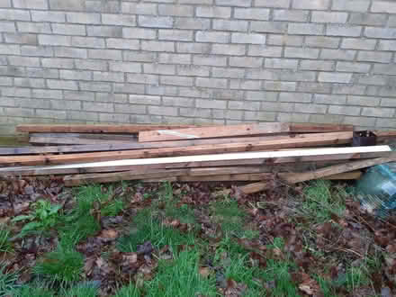 Photo of free Timber, 4, 3m lengths of 150x75mm + extra bits of 50×50mm (Woolpit Green IP30) #1