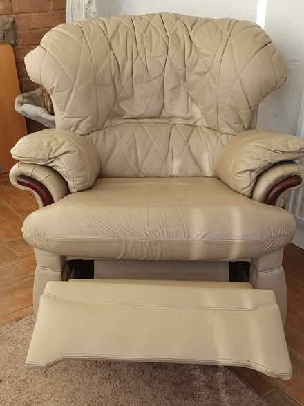 Photo of free Pair of Cream Armchairs One is a Recliner (Brinscall PR6) #2