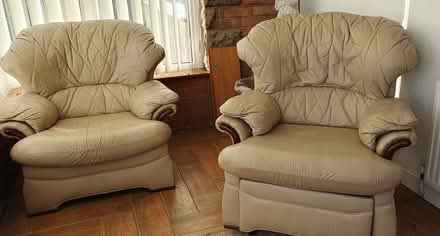 Photo of free Pair of Cream Armchairs One is a Recliner (Brinscall PR6) #3