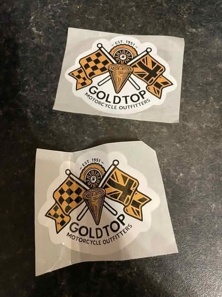 Photo of free ‘Goldtop’ Motorcycle Outfitters Stickers (Catton NR6) #1