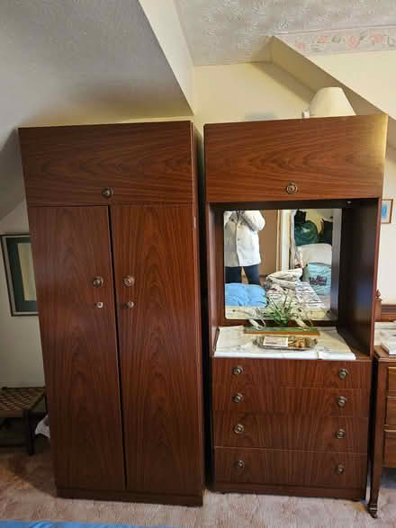 Photo of free Dark wood bedroom furniture set (Polegate BN26) #1