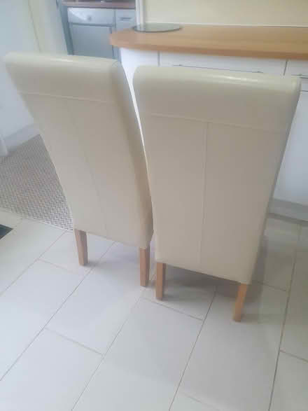 Photo of free Two cream dining chairs (Rushden NN10) #2