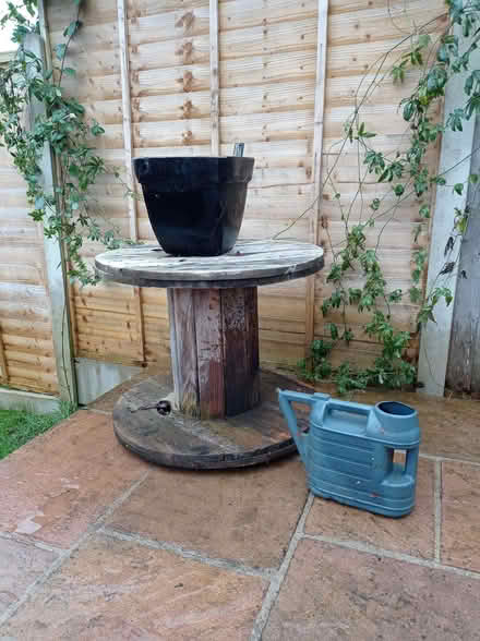 Photo of free Garden table (old electric cable bobbin) (Chippenham SN15) #1