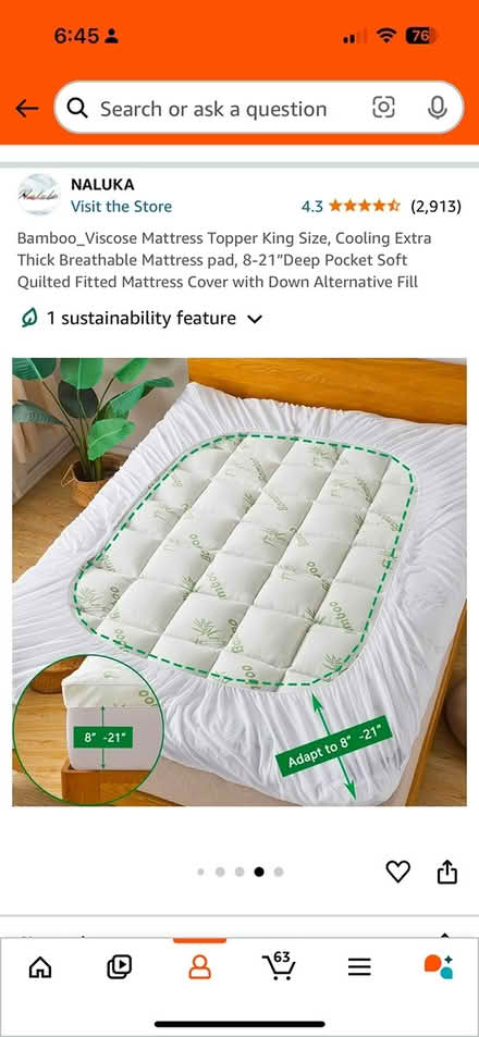 Photo of free Like New King Plush Mattress Topper (Del Sur) #3