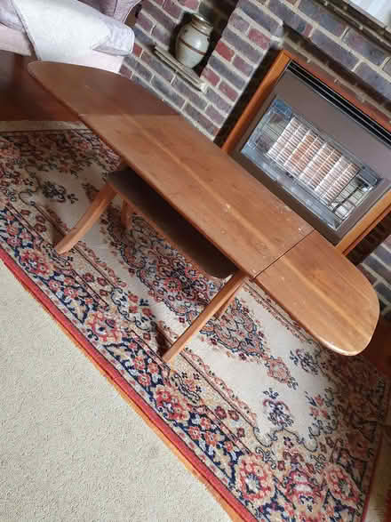 Photo of free coffee table with two drop leaf ends (Send Marsh GU23) #1