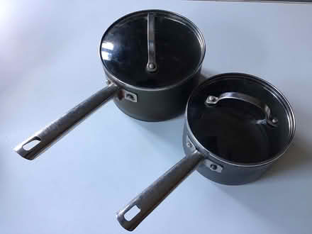 Photo of free 2 well-used Anolon saucepans (Lower Walkley S6) #1