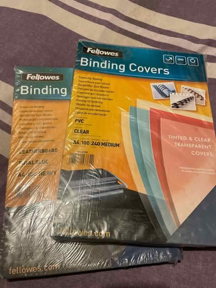 Photo of free 2 x packs A4 binding covers (PO3 baffins Portsmouth) #1