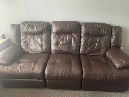 Photo of free Leather 3 seater sofa (Hasbury B63) #1