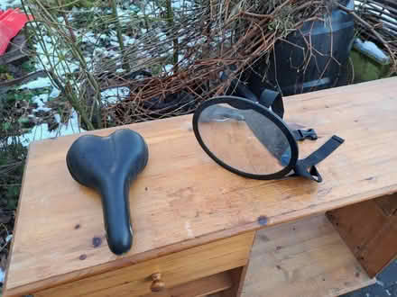 Photo of free Bike seat and mirror (East Law DH8) #1