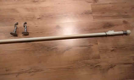 Photo of free 7 ft white curtain pole with rings and fixings. (Leighton Buzzard LU7) #2