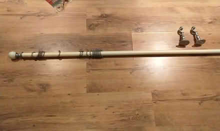 Photo of free 7 ft white curtain pole with rings and fixings. (Leighton Buzzard LU7) #1